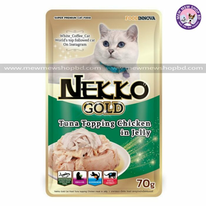 Nekko Gold Pouch Tuna Topping Chicken In Jelly 70g