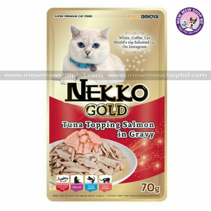 Nekko Gold Pouch Tuna Topping Salmon Gravy 70g