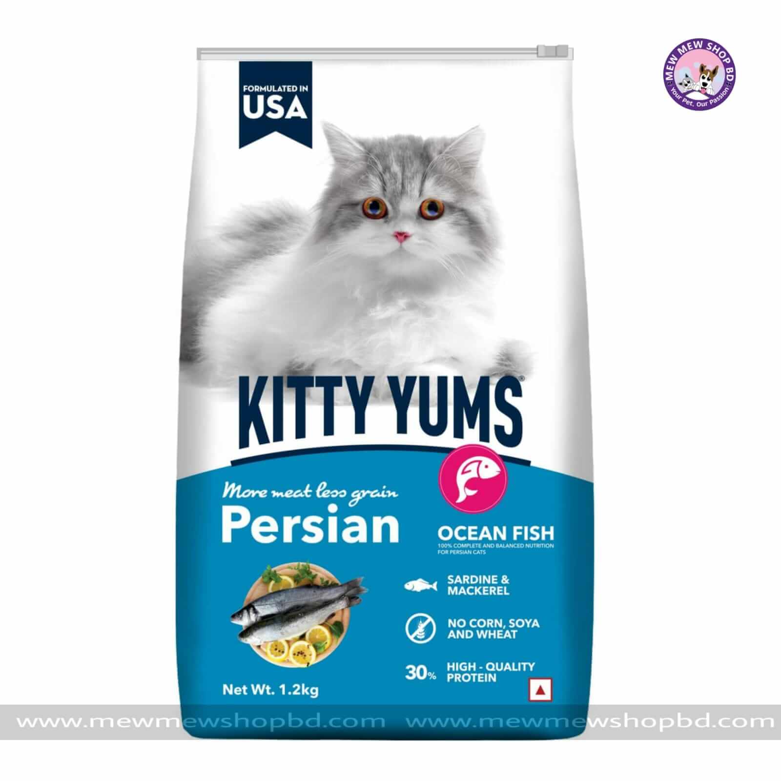 Kitty Yums Ocean Fish Dry Cat Food for Persian 1.2 Kg