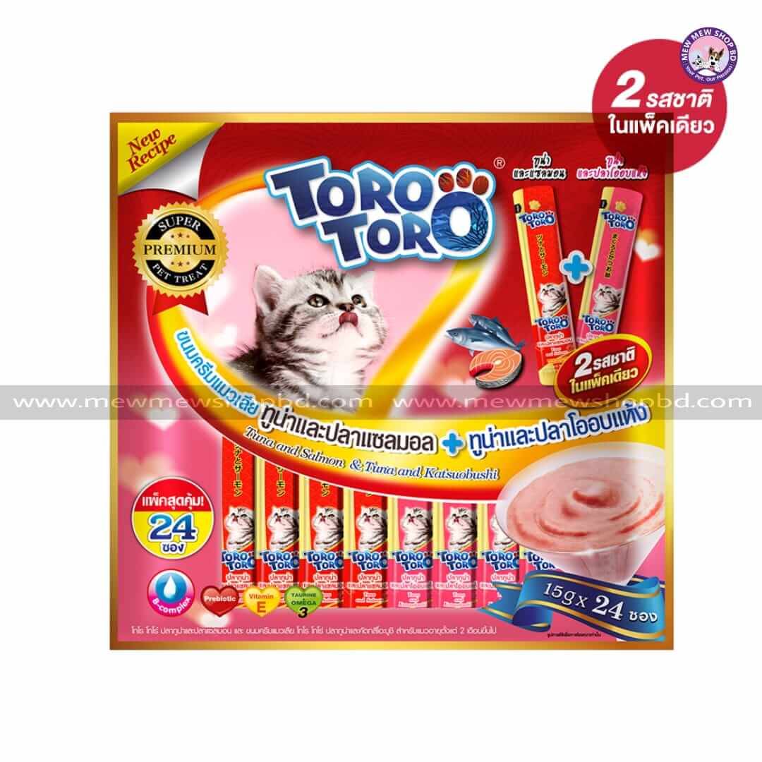 25 Pcs Toro Toro Lickable Treat Tuna and Salmon & Tuna and Katsuobushi 24pcs