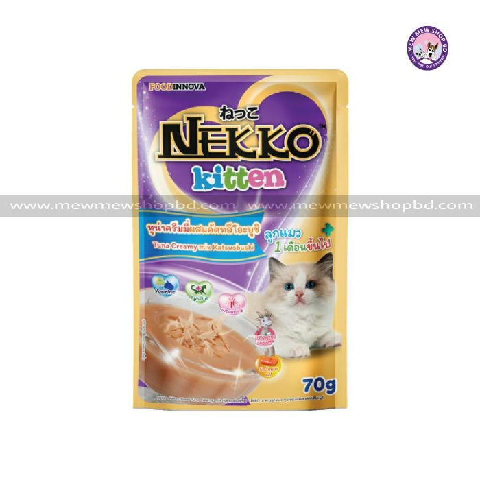 Nekko Kitten Pouch Tuna Creamy Mix Katsuobushi 70g