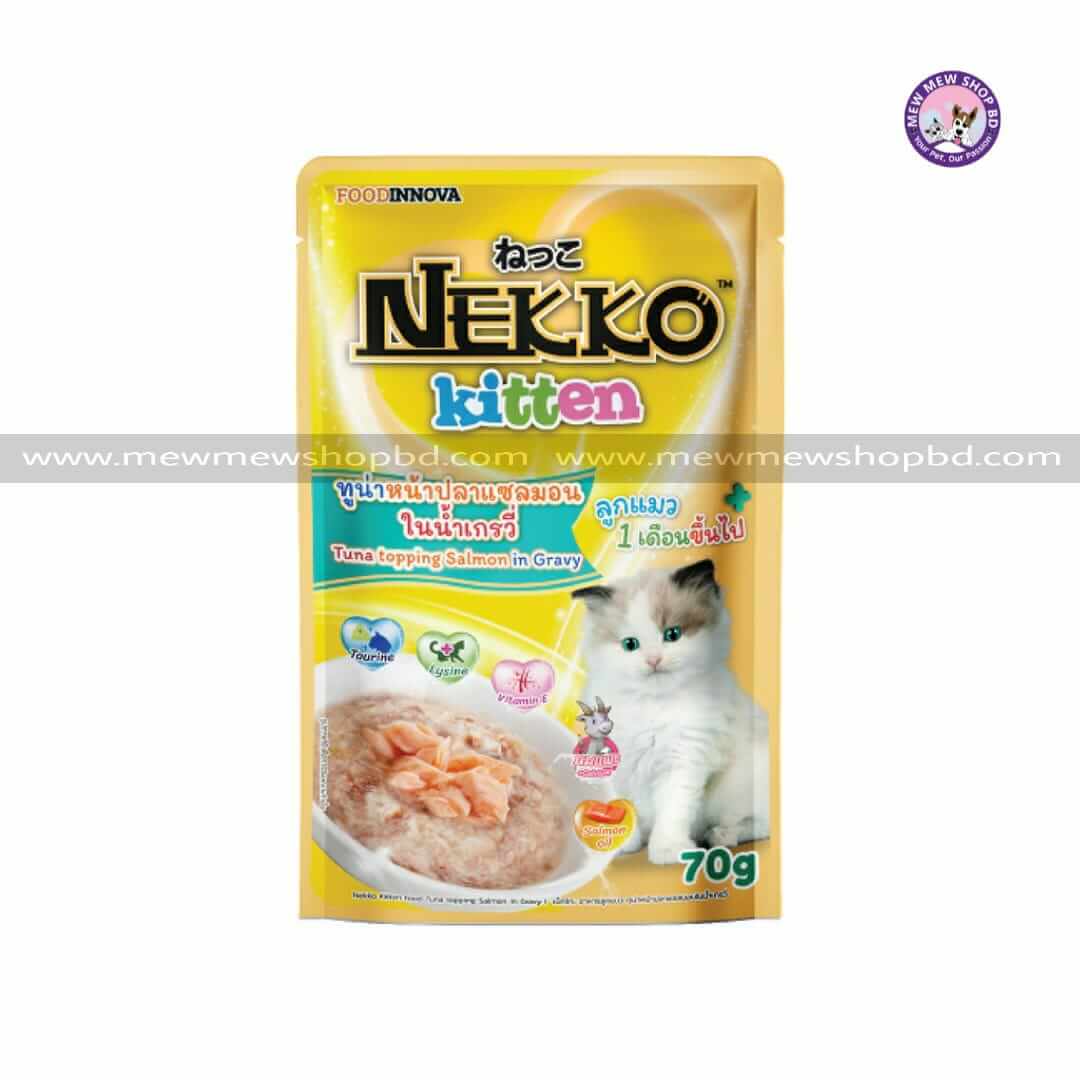 Nekko Kitten Pouch Tuna Topping Salmon in Gravy 70g