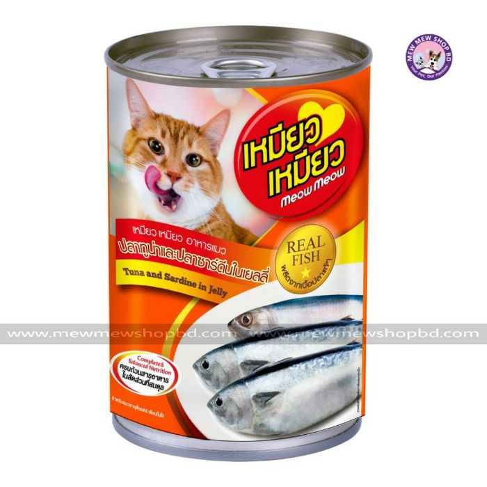 Meow Meow Cat Can Food Tuna and Sardine In Jelly 400g