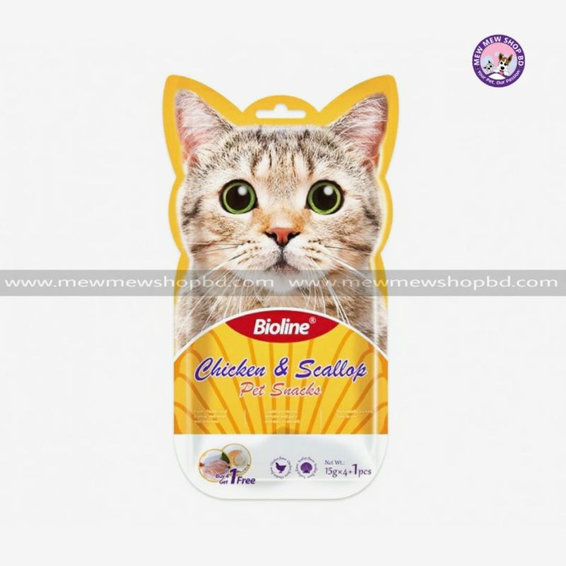 Bioline Cat Treats Chicken & Scallop 5X15g