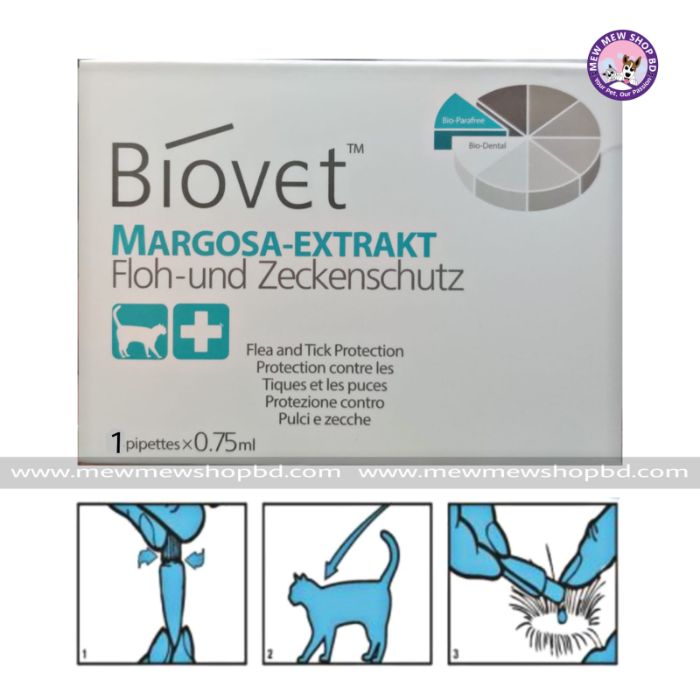 Biovet Margosa-Extrakt Cat Spot-On For Flea Treatment 0.75 ml*1