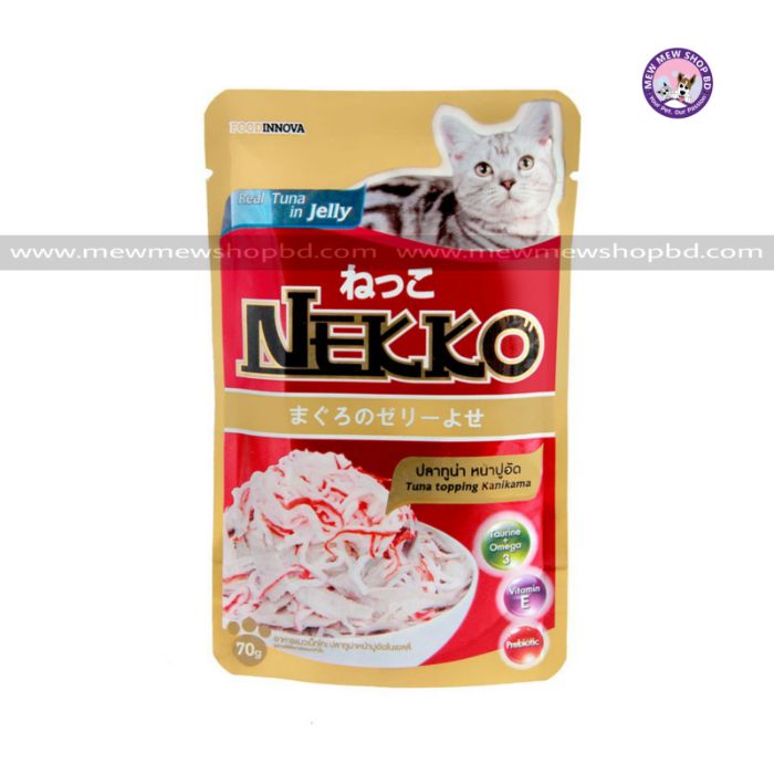 Nekko Cat Pouch Tuna Topping Kanikama in Jelly 70g