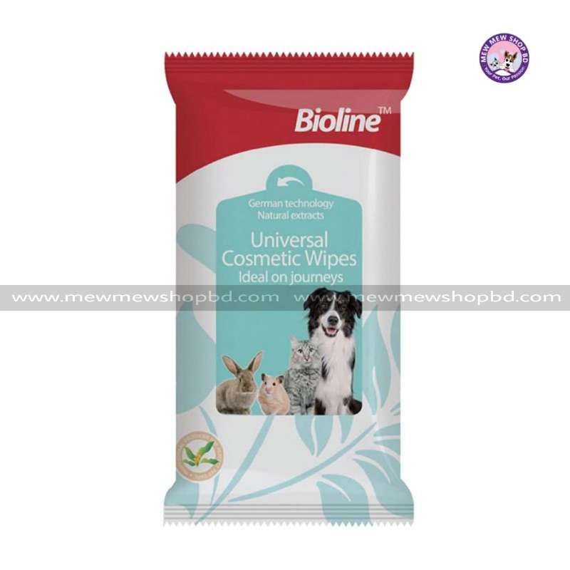 Bioline Universal Cosmetic Wipes for Pets 10pcs