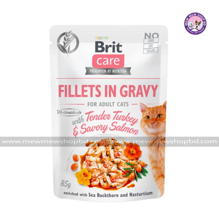 Brit Care Cat Pouch Tender Turkey & Savory Salmon 85g