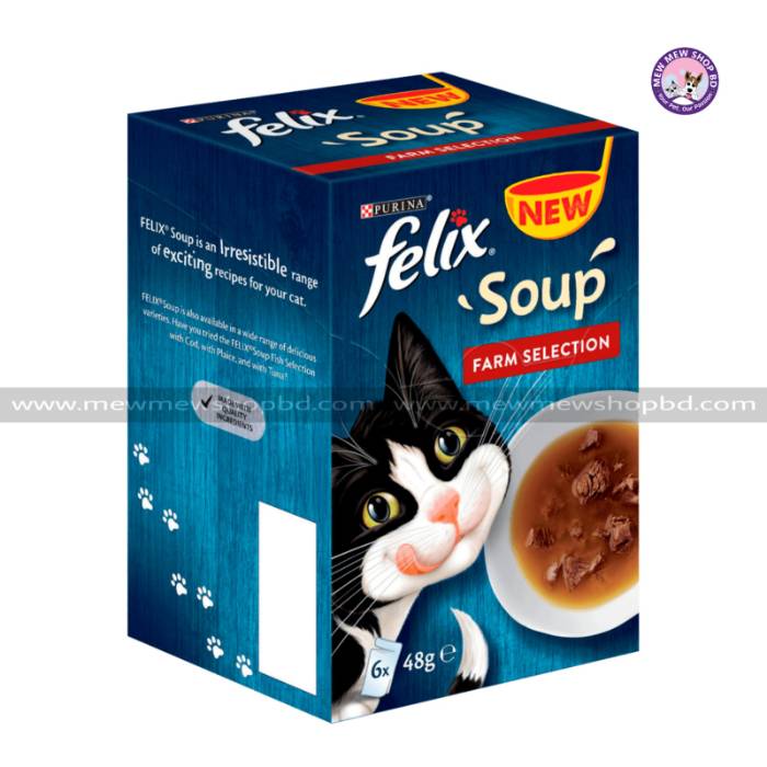 Purina Felix Soup Cat Food Farm Selection 6x48g (UK)