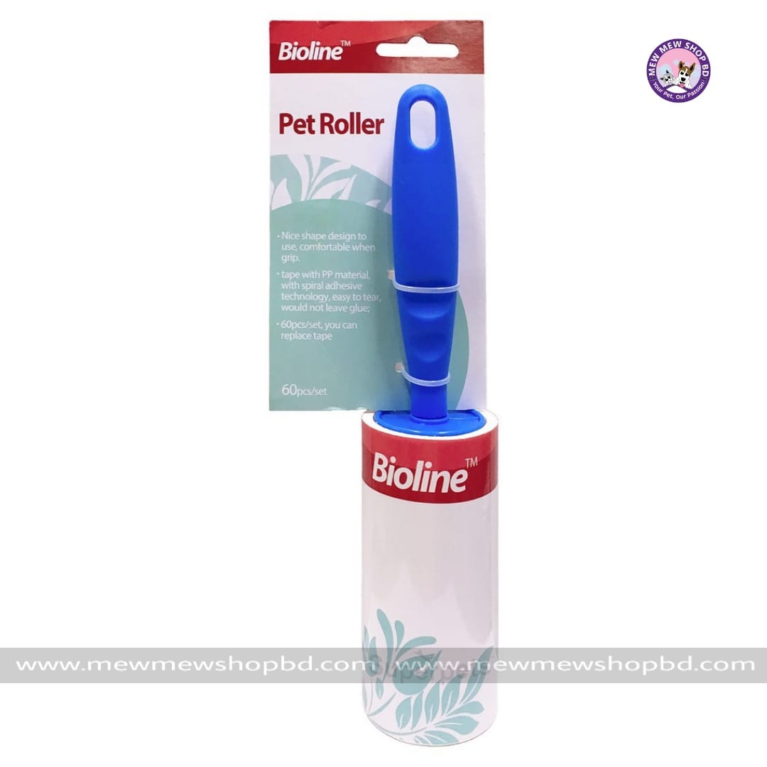 Bioline Pet Hair/ Fur Remover Sticky Roller With 60 Sticky Tape Layers