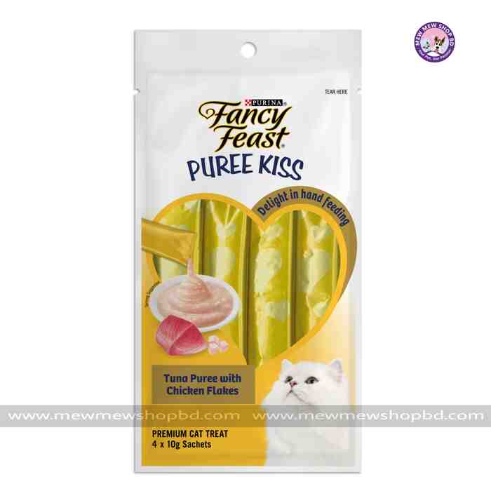 Fancy Feast Creamy Treat Puree Kiss Tuna Puree with Chicken Flakes
