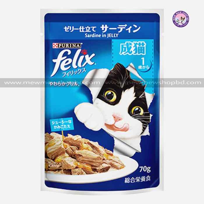 Felix Adult Sardine in Jelly Wet Cat Food Pouch 85g