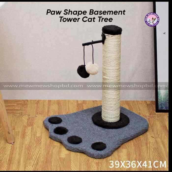 Paw Shape Basement Tower Cat Tree (KL0032)