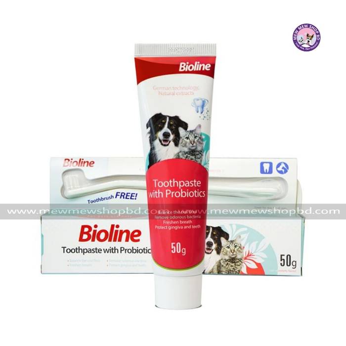 Bioline Toothpaste with Probiotics for Cats & Dogs, 50G