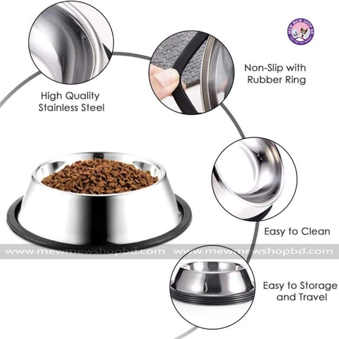 Stainless Steel Pet Cat & Puppy Food Bowl 15cm