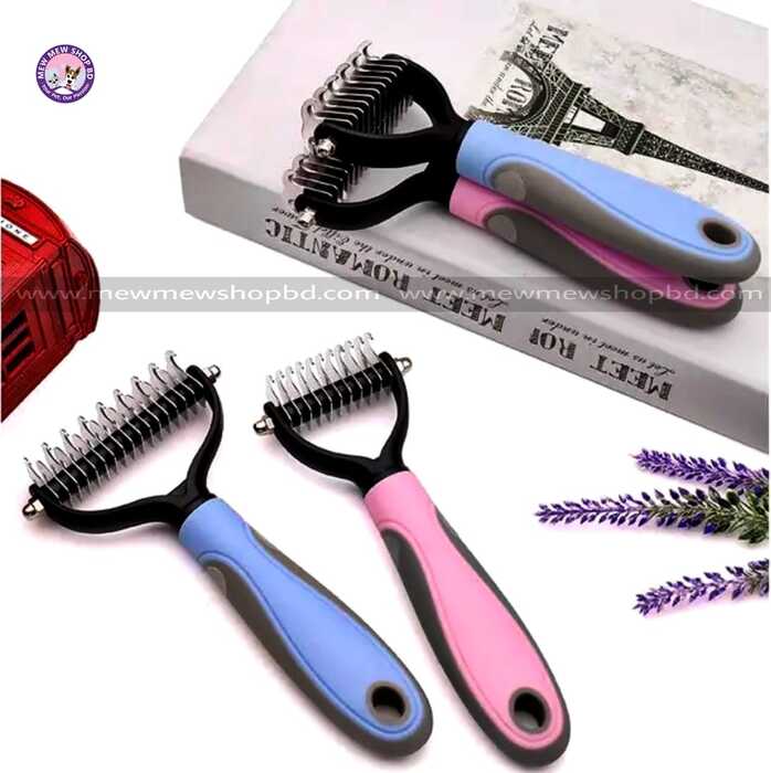 Double Sided Deshedding Grooming Brush for Pet Cat & Dog