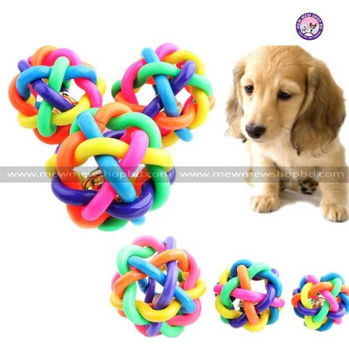 6cm Colorful Woven Ringing Chew Ball for Pet Cat & Dog