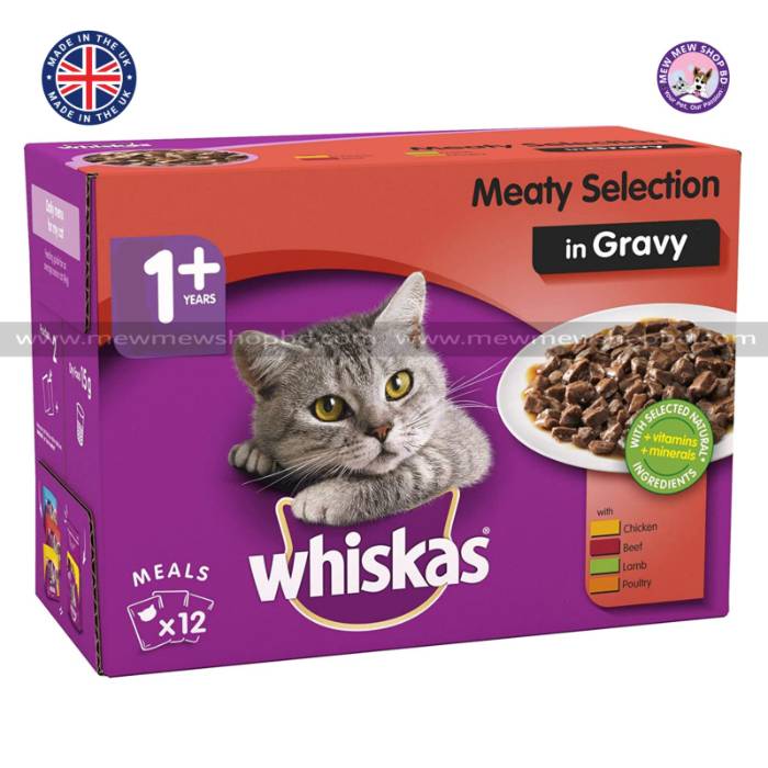 Whiskas Adult Food Meaty Selection in Gravy 12x100g(UK)
