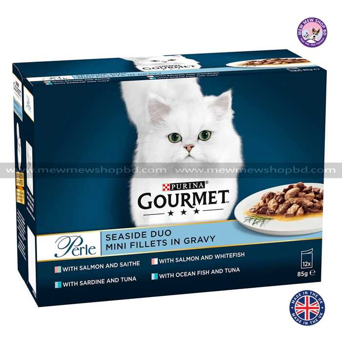 Purina Gourmet Perl Seaside Duo mini-Fillets in Gravy Wet Cat Food 12x85g [UK]