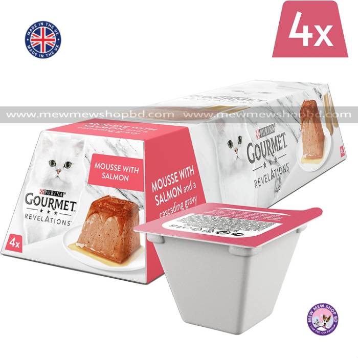 Purina Gourmet Revelations Mousse with Salmon Wet Cat Food 4x57g (UK)