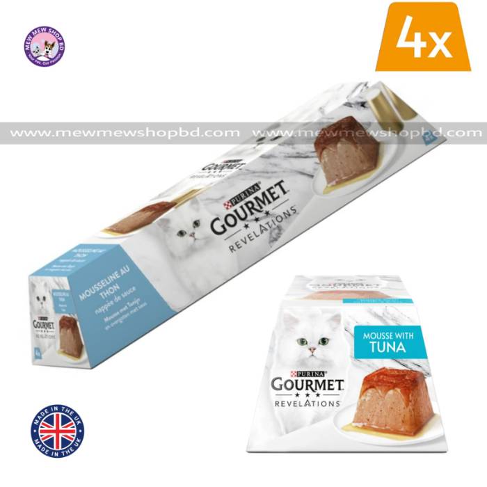 Purina Gourmet Revelations Mousse with Tuna Wet Cat Food 4x57g (UK)