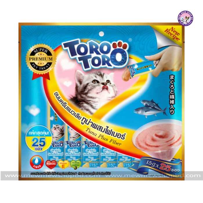 25 Pcs Toro Toro Lickable Treat Tuna Plus Fiber (15g*25Pcs)