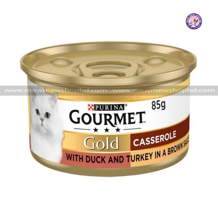 Purina Gourmet Gold Cat Wet Food Duck and Turkey Casserole Can 85g(UK)