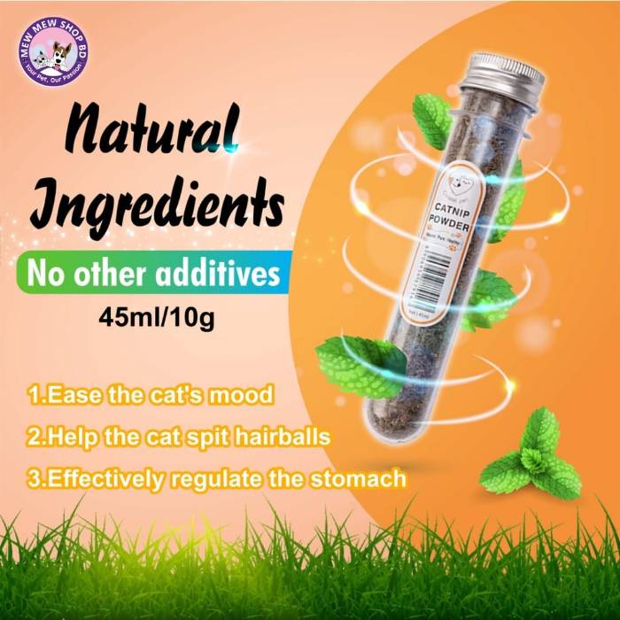 Natural Catnip Powder Tube for Pet Cat 45ml/10g