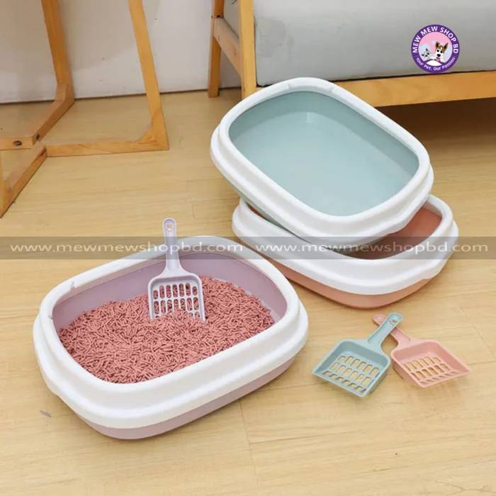 Detachable Pet Cat Litter Box with Scoop