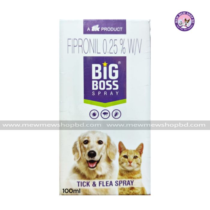 Big Boss Fleas & Tick Removal Spray for Cats and Dogs (100 ml) EXP: June 2025