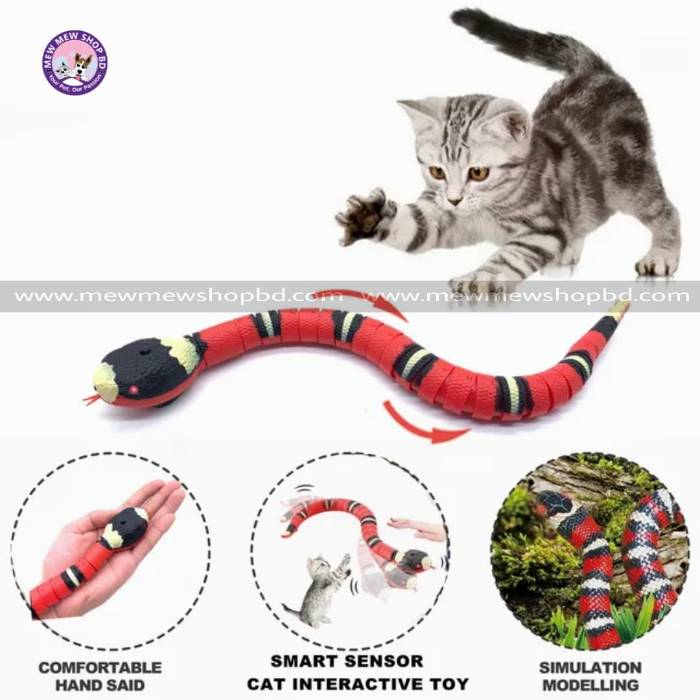 Smart Sensing Rechargeable Electric Cat Snake Toy for Pet Cat & Dog