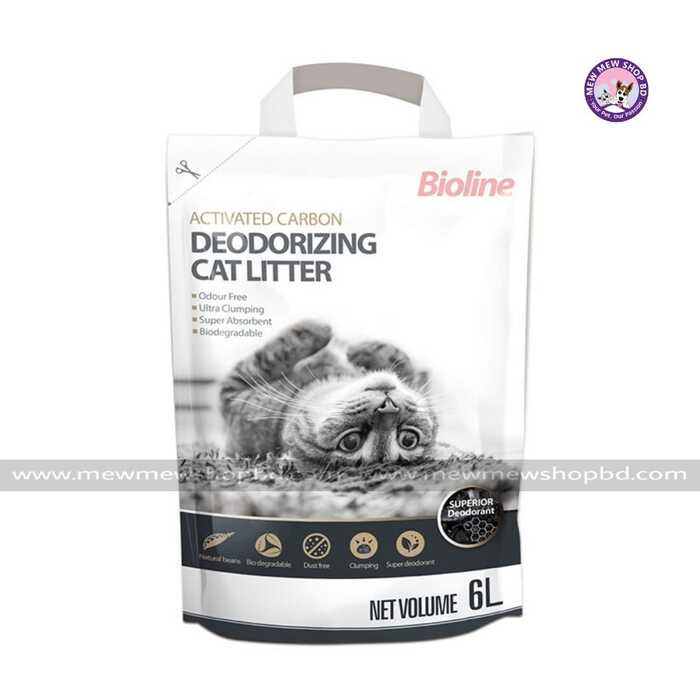 Bioline Activated Carbon Deodorizing Cat Litter 6L