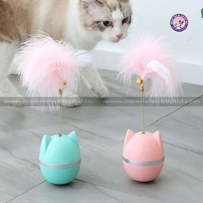 Feelers Cat Toy Tumbler with Feather for Cat Indoor Exercise-(1Pcs)
