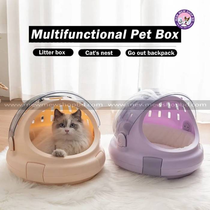 Portable Capsule Design Travel Pet Carrier Hand Bag & Litter box Combo (Inside Dhaka Only)