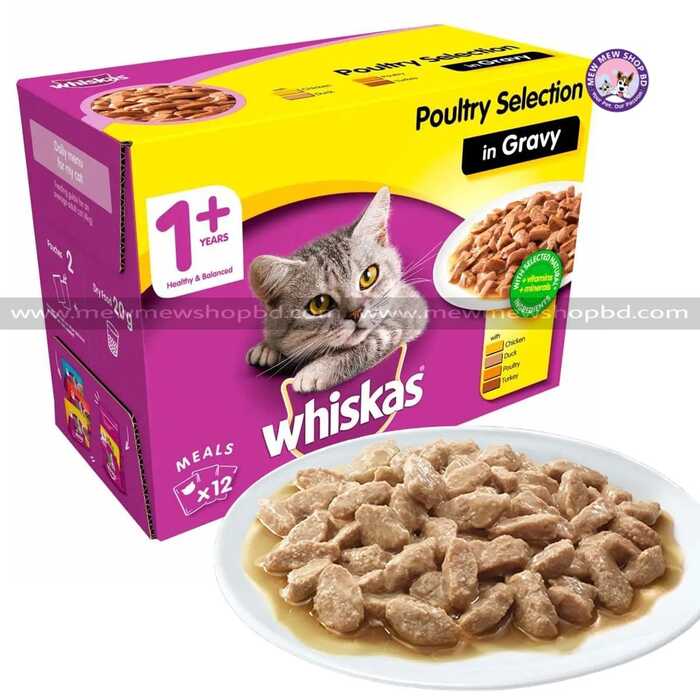 Whiskas Adult 1+ Poultry Selection in Gravy UK 