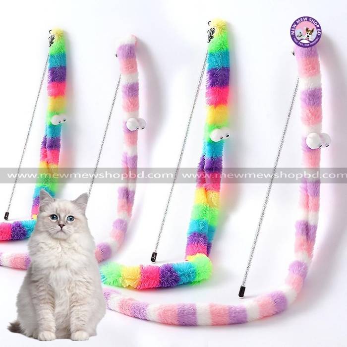 Colorful Funny Cat Stick with Crisp Bell Caterpillar Interactive Teaser Wand-(1Pcs)
