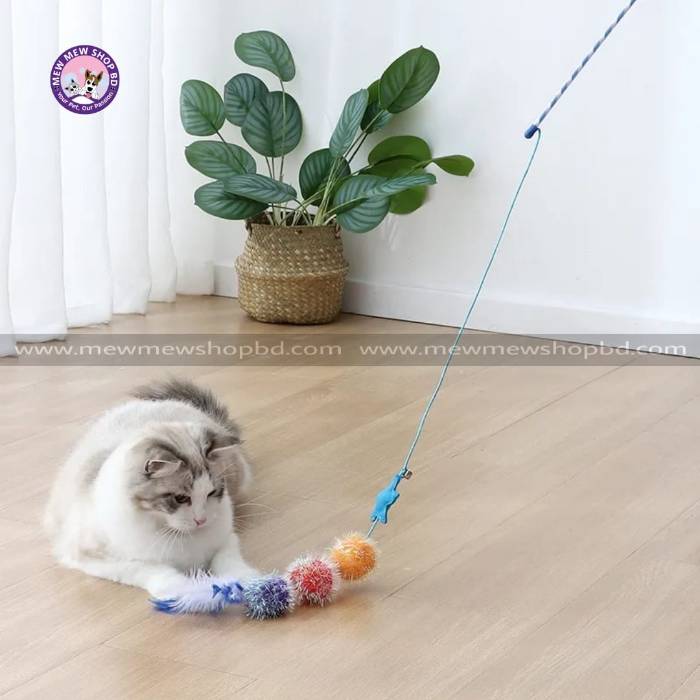 Tripple Ball with Star Feather Cat Lightweight Teaser Toy