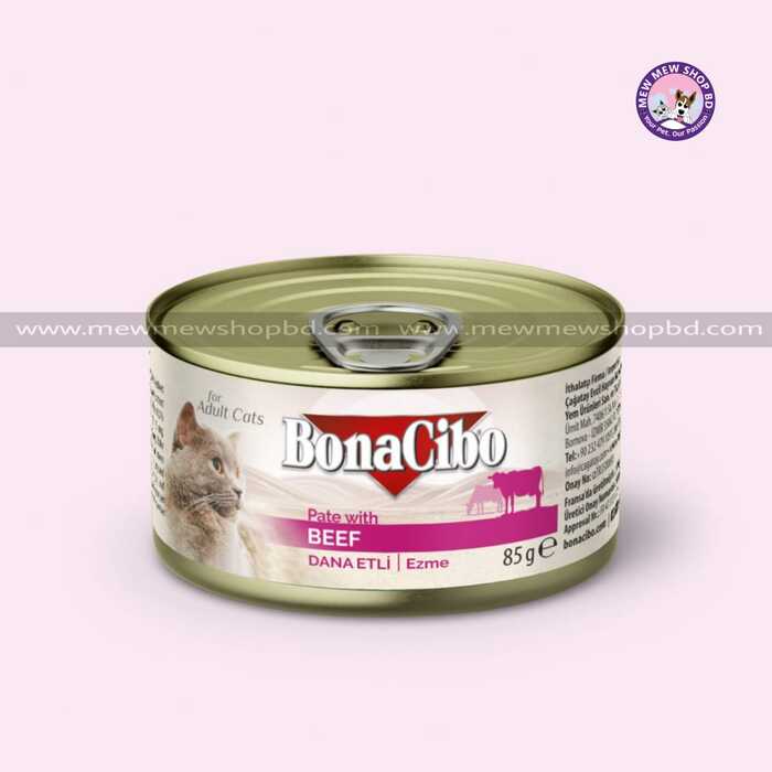 Bonacibo Canned Adult Cat Food Pate with Beef 85g