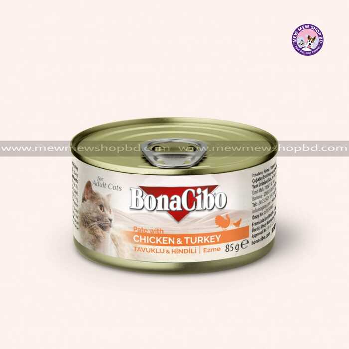 Bonacibo  Canned Cat Food Chicken & Turkey 85g