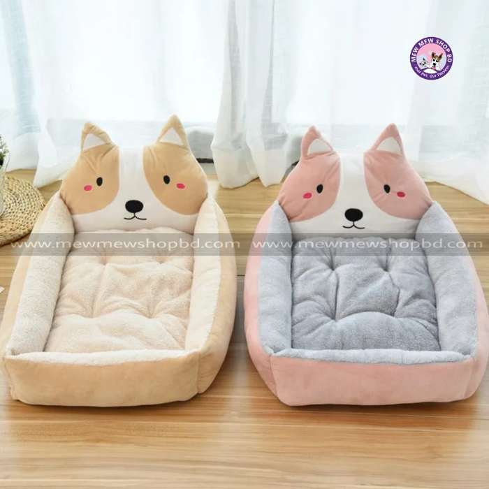 Teddy Cartoon Pet Cat Soft Bed House for Winter Warming