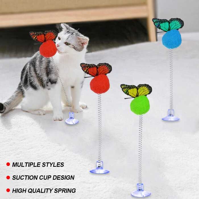 Butterfly Succer Spring toy for Pet cat