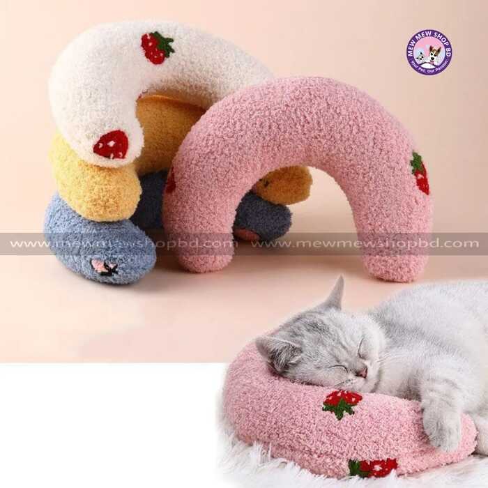 U Shaped Comfortable Neck Protector Sleeping Pillow for Pet cat & Puppy
