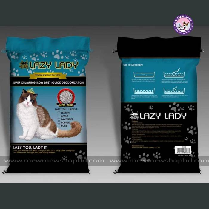 Lazy Lady Premium Clumping Cat Litter 20KG (Outside Dhaka Only)