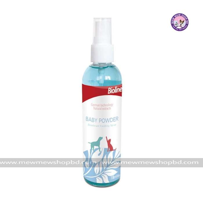 Bioline Pet Perfume || Baby Powder Flavor || Deodorant Freshing Spray Cats & Dogs Perfume — 118ml