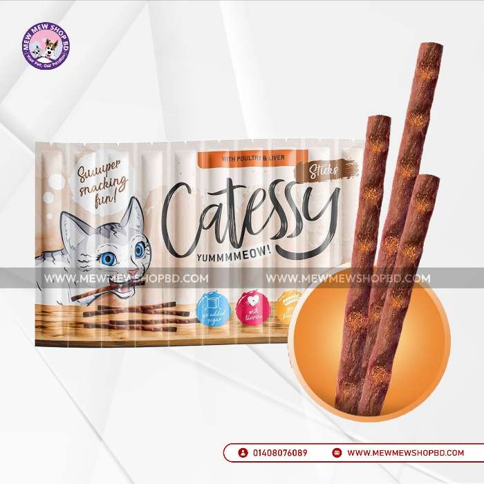 Catessy Cat Treat Sticks with Poultry and liver 10 x 5g (UK)