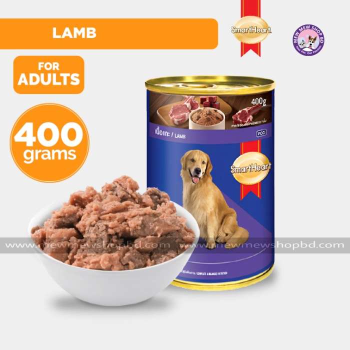 SmartHeart Adult Wet Dog Food Canned Lamb Flavor 400g
