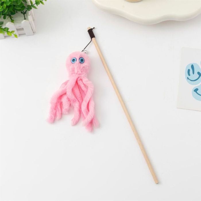 High Quality Attractive Octopus Wooden Teaser Toy for Pet Cat