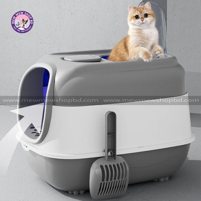 Multifunctional Super Premium Open Top Closed Litter Box with Scoop with Two Door (Inside Dhaka Only)