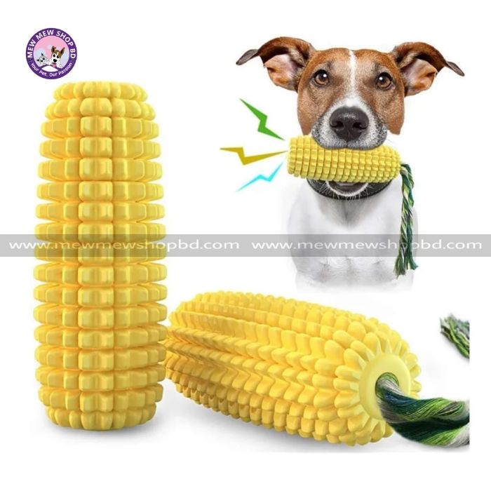 Bump Corn Kernel Chewing Dog Toys Puppy Squeaker Rubber Toothpick Dental Care Cleaning Interactive Toy