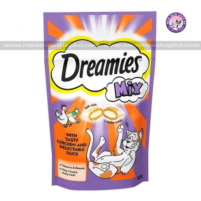 Dreamies Mix Cat Treat Chicken & Duck 60g (UK)